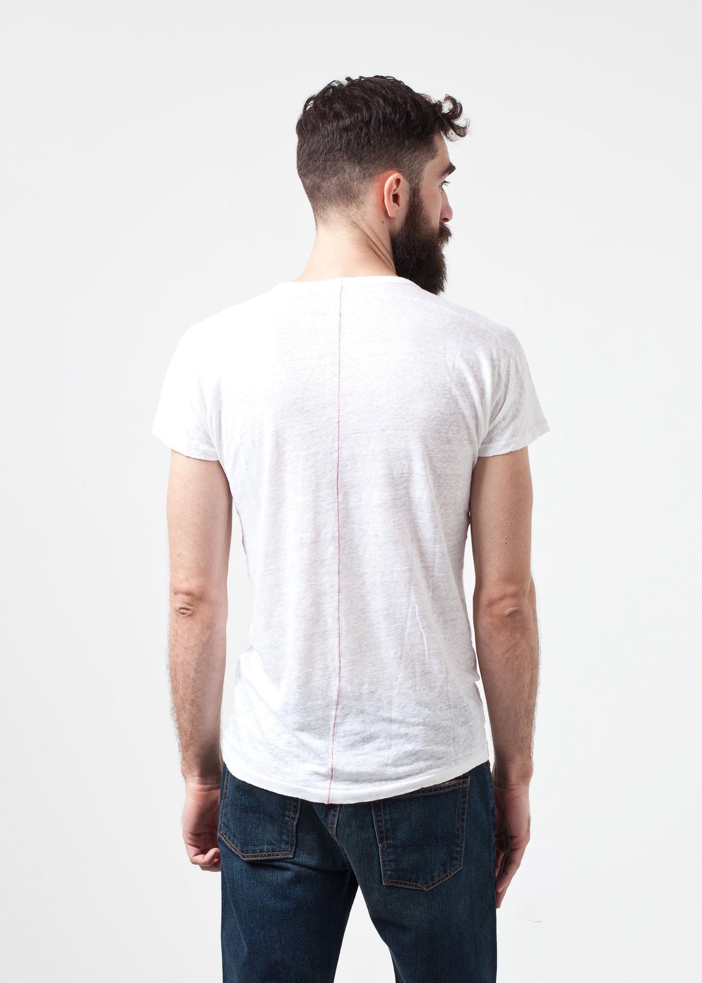 T-shirt comfort in lino bianco