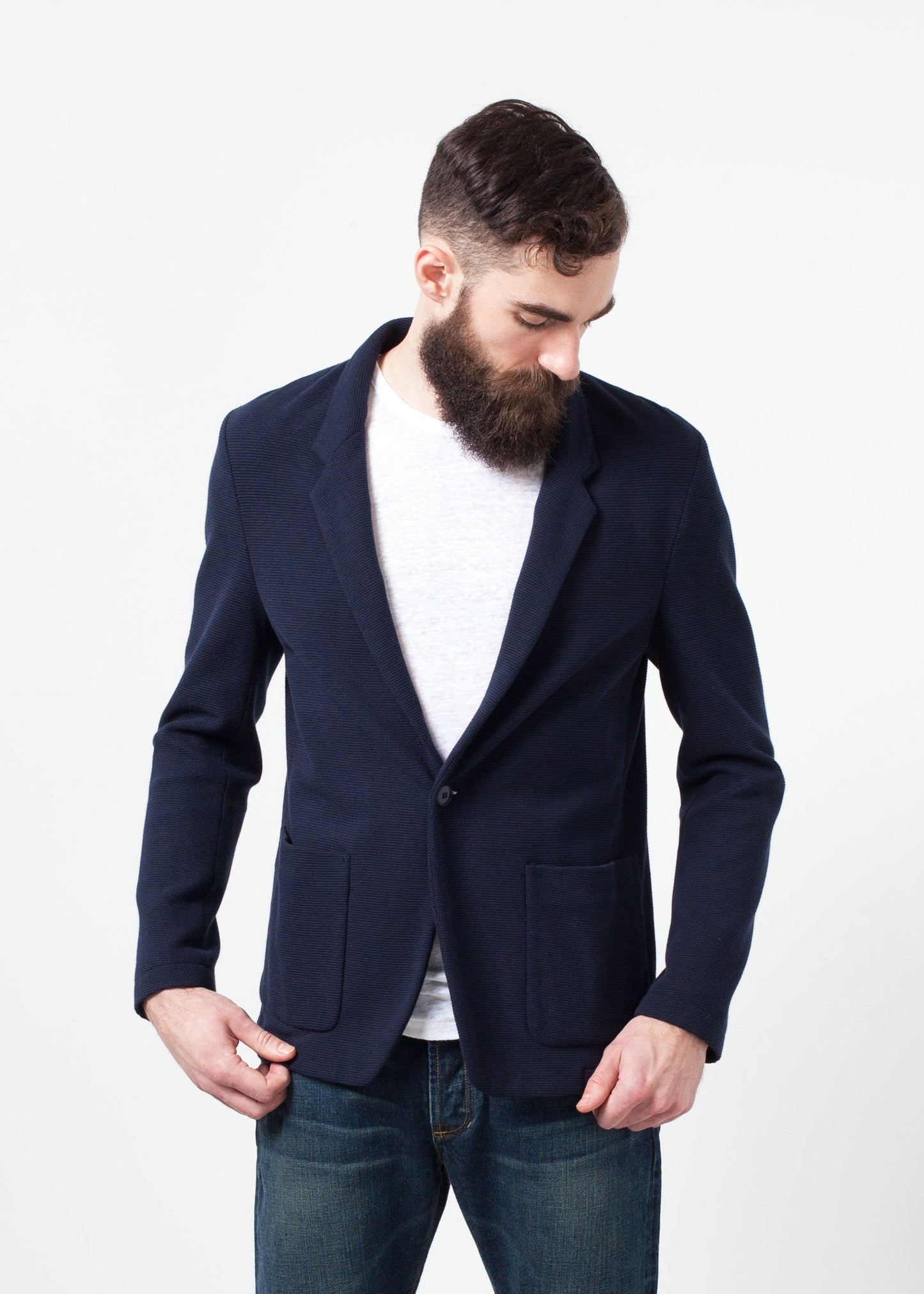 Giacca di cotone in blu marino