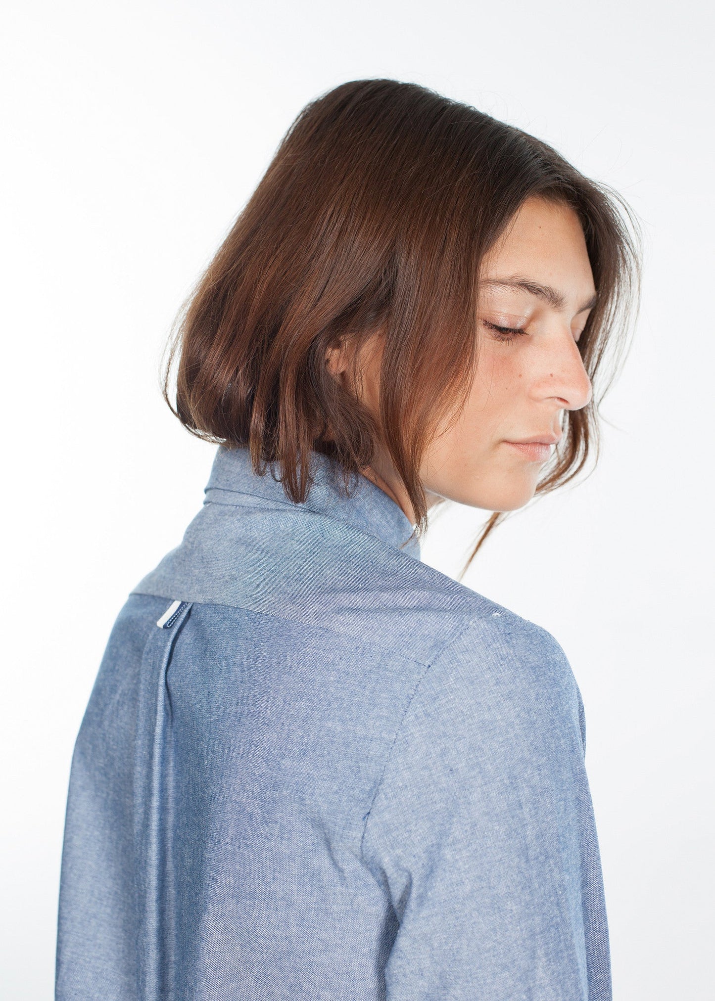 Abito chemisier in chambray blu