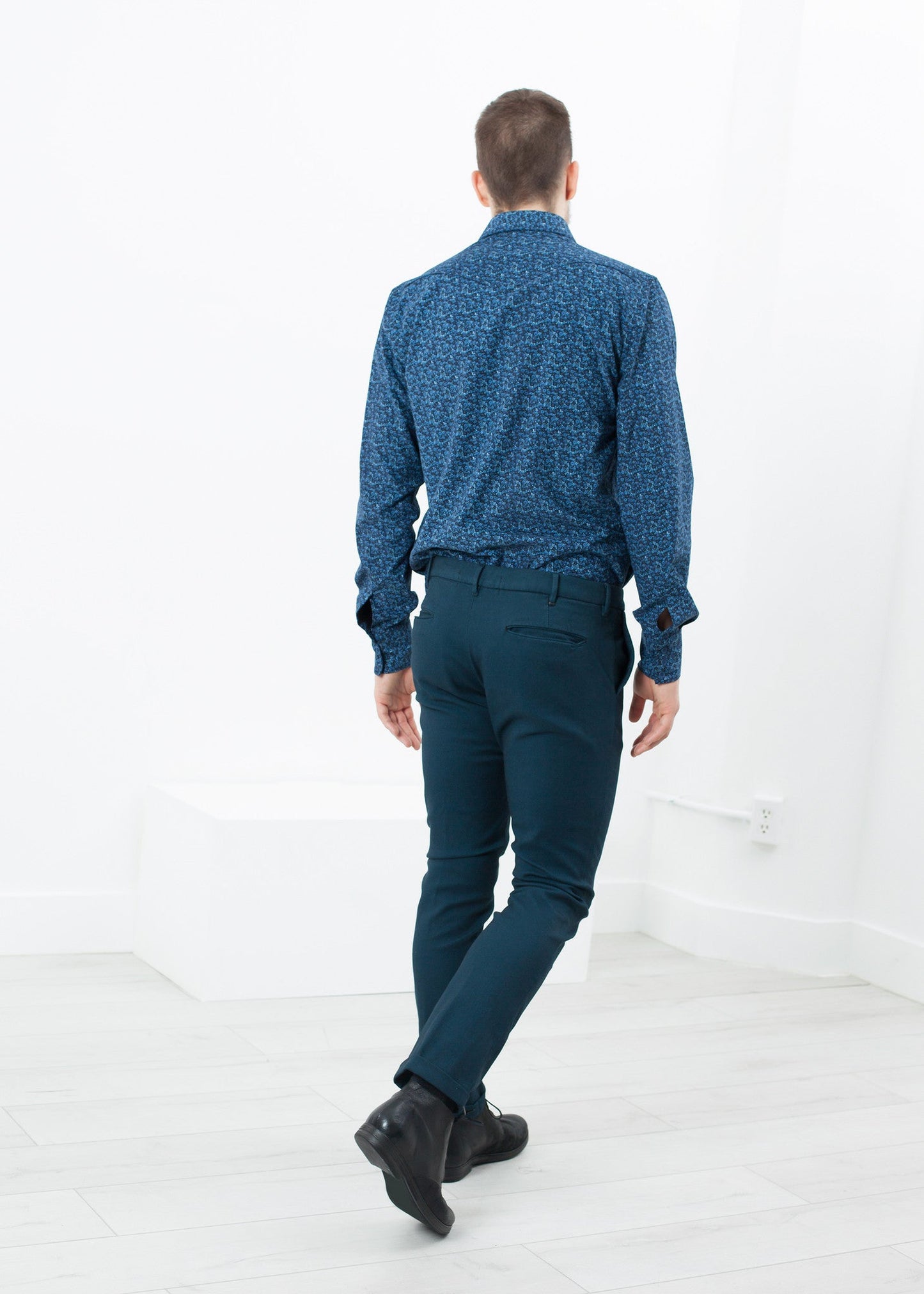 Pantaloni Diamond Weave in Sky