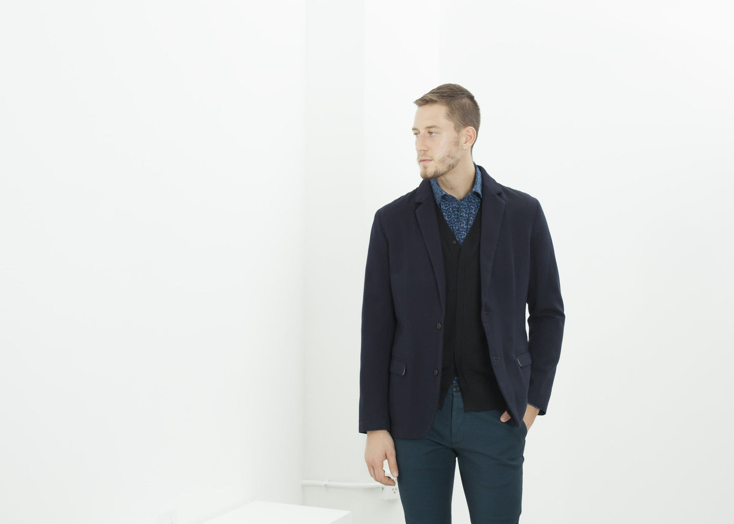 Pantaloni Diamond Weave in Sky