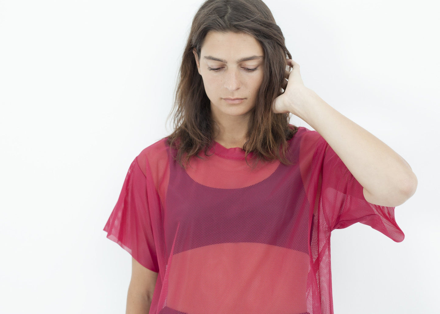 Maglia sopra il vestito in rosa