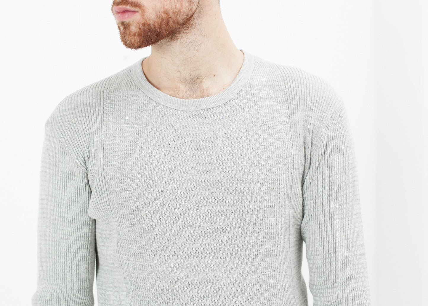T-shirt a maniche lunghe in maglia waffle