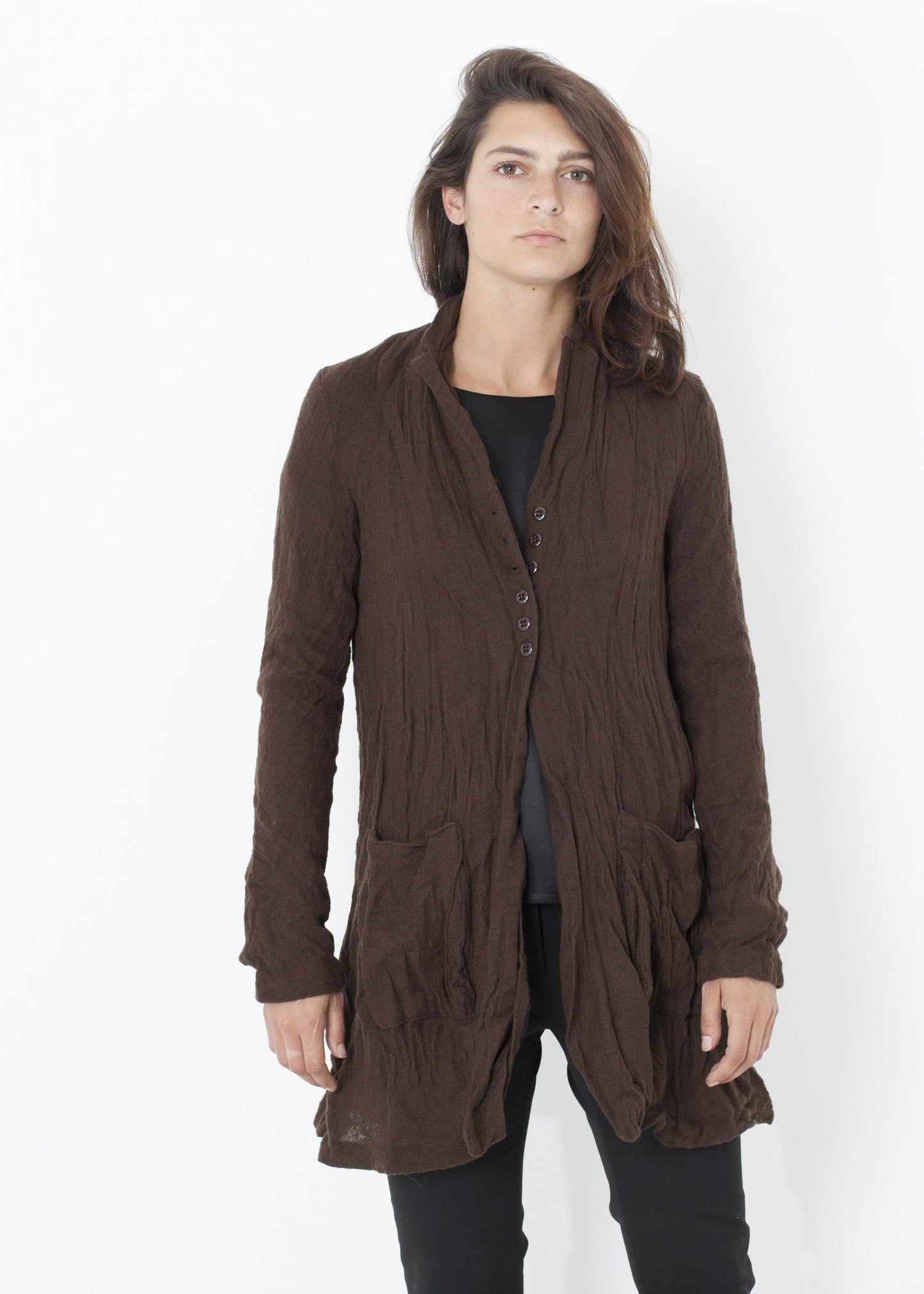 Giacca di lana fantasma in marrone