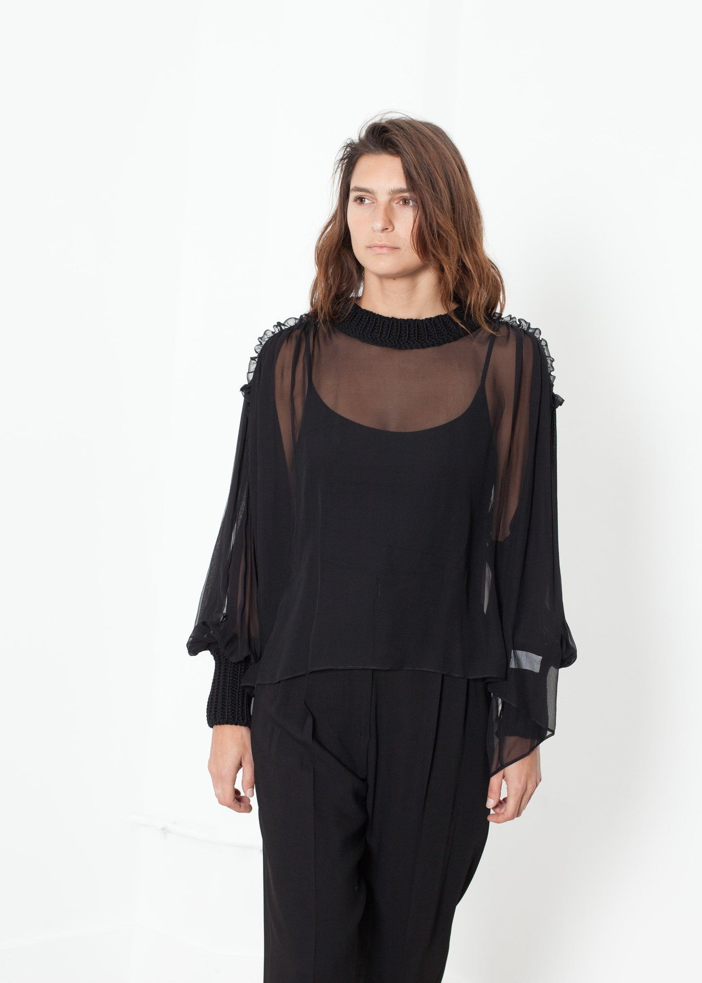 Maglione di seta Poeta in nero