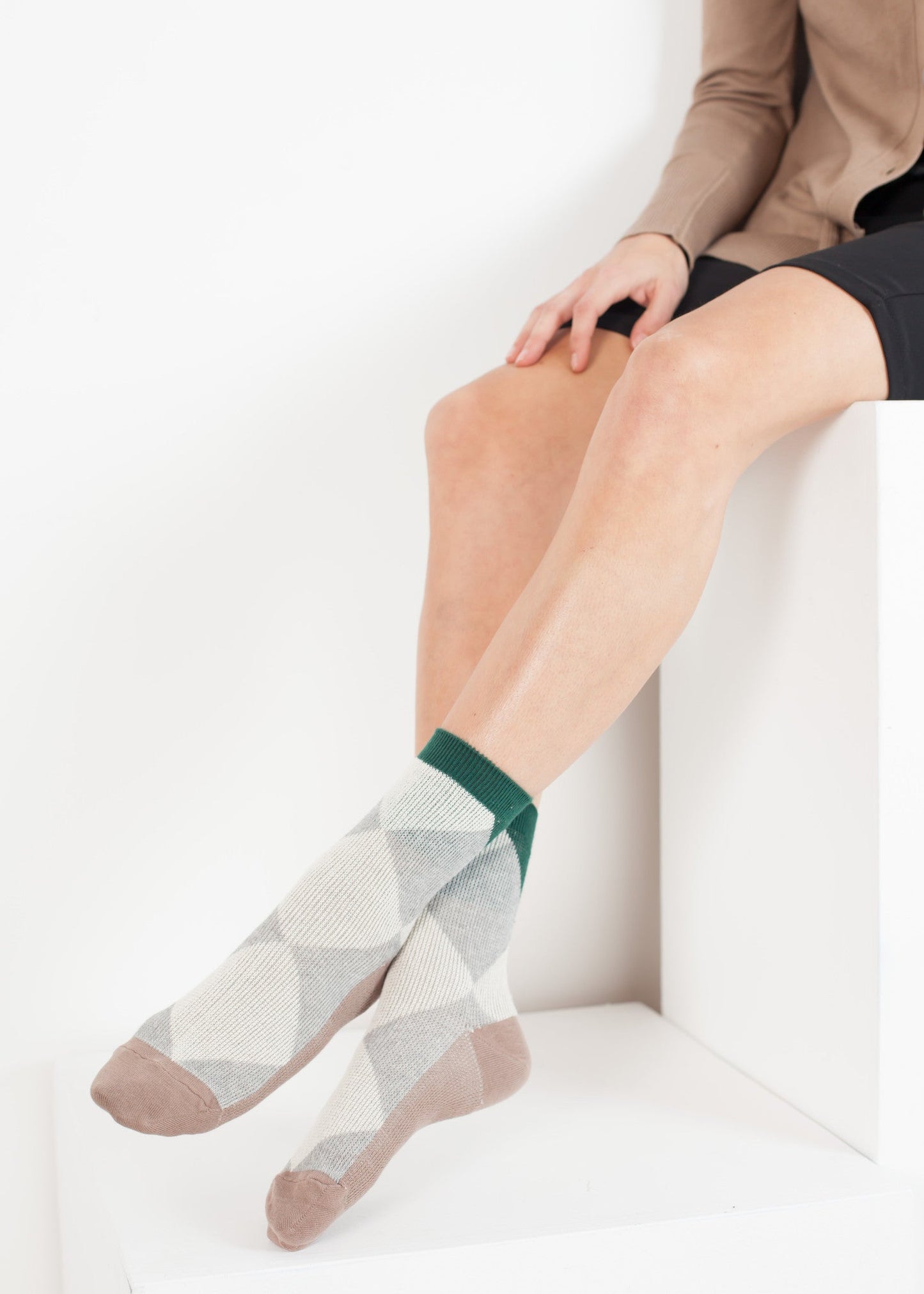 Girocollo Quin Argyle in marrone