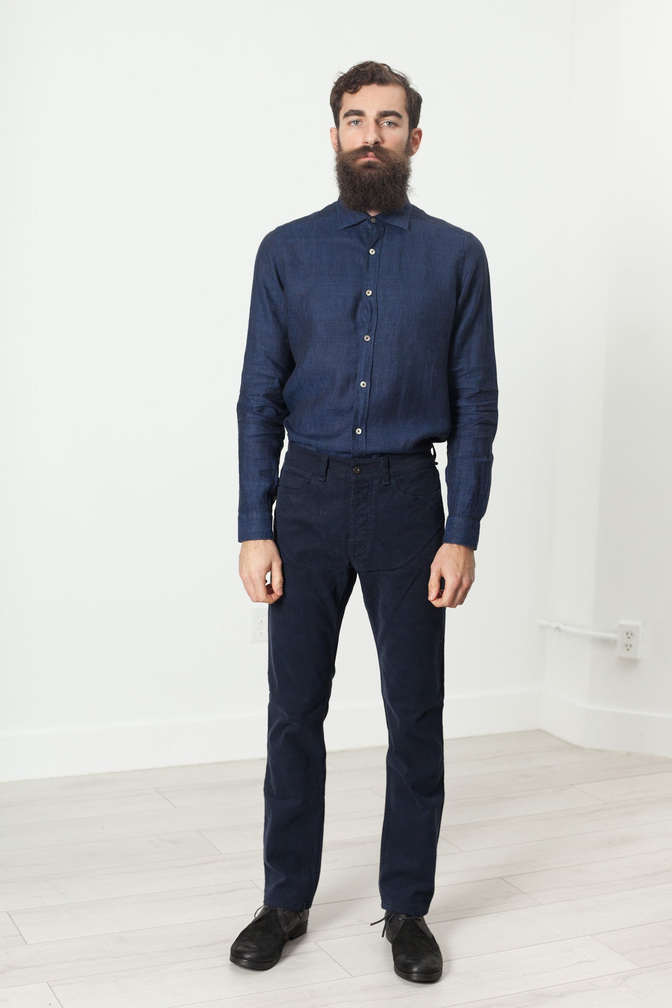 Pantaloni in twill Alex in blu marino