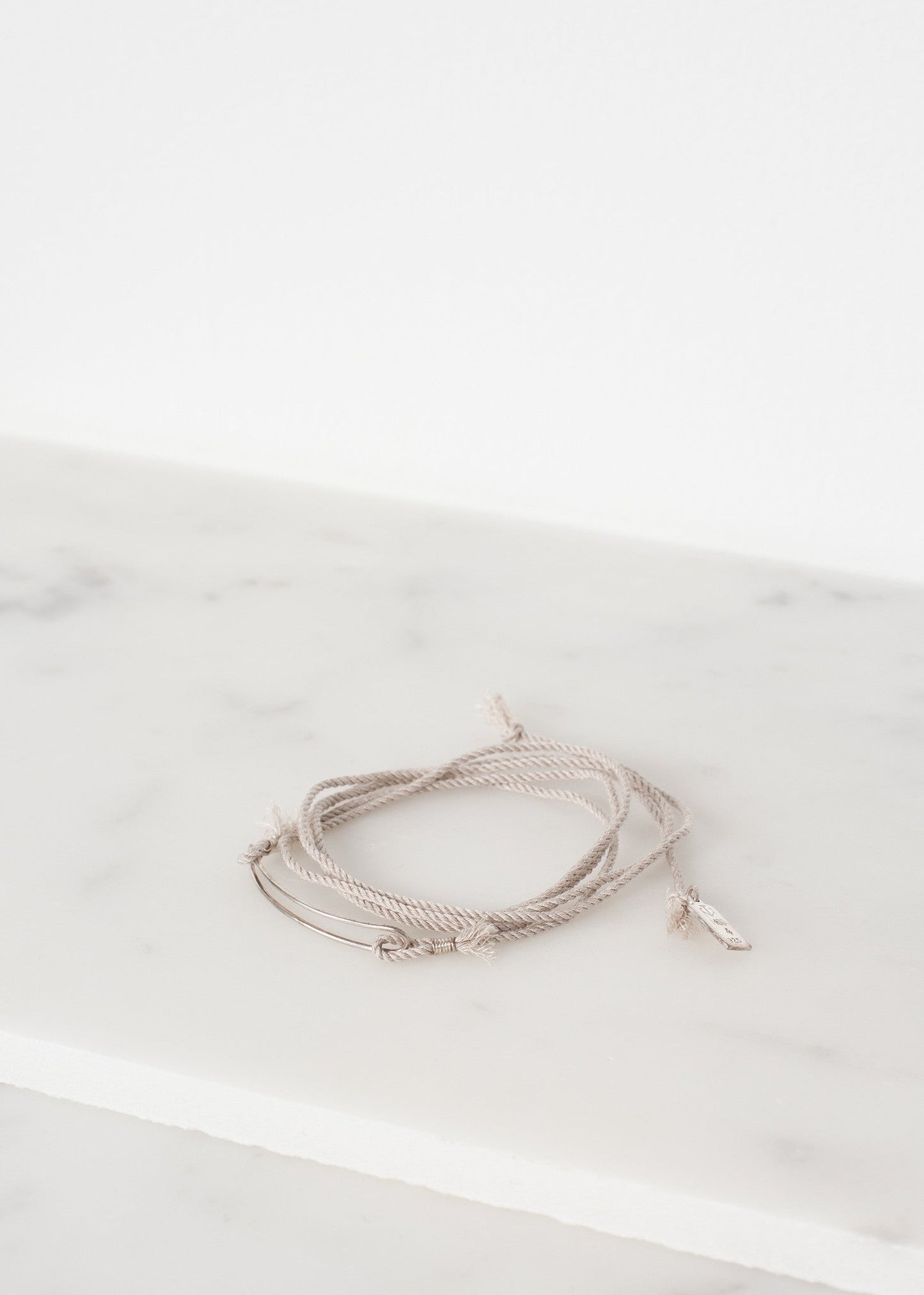 Bracciale 85 in Seta Grigia/Argento
