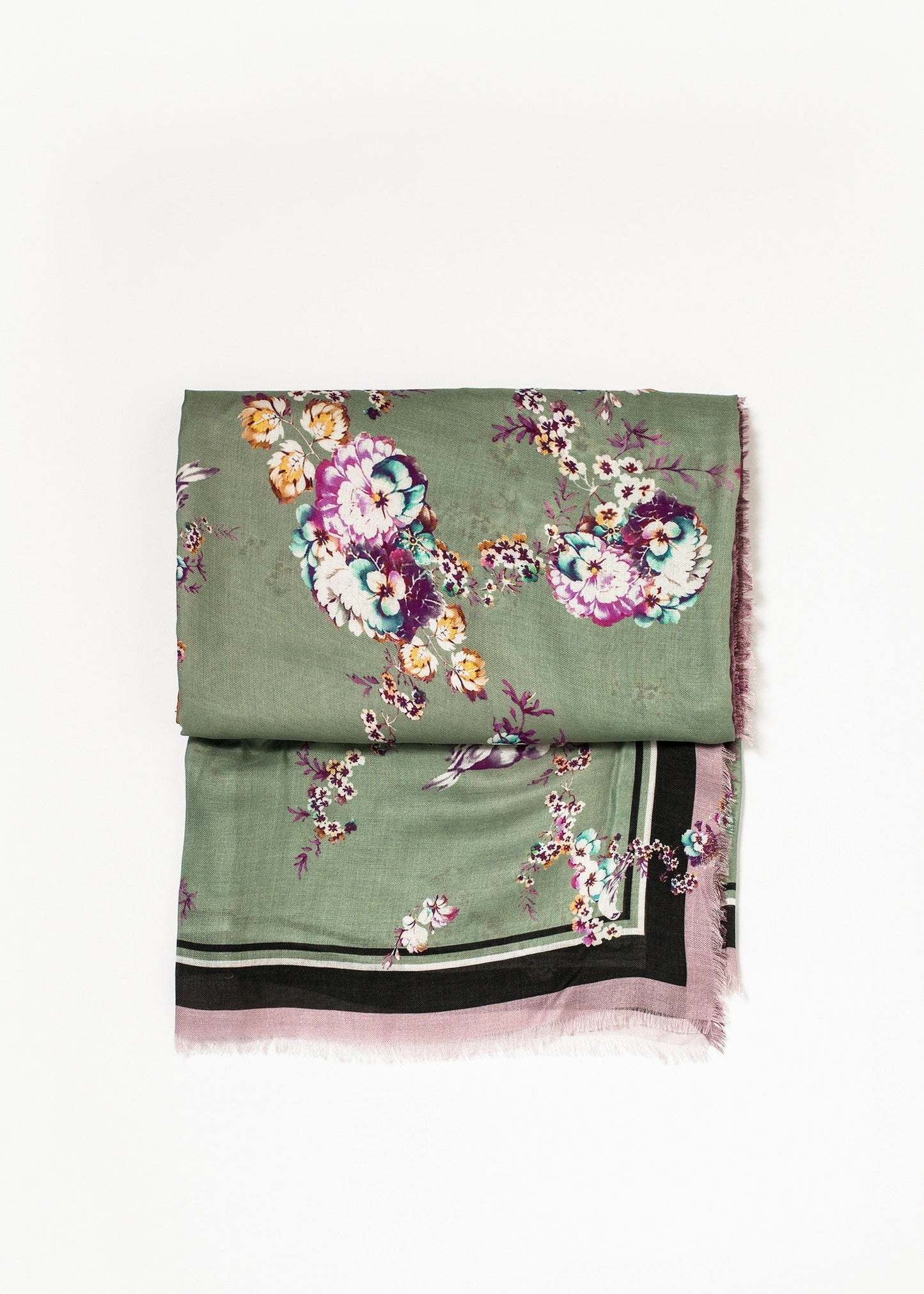 Sciarpa in cashmere floreale