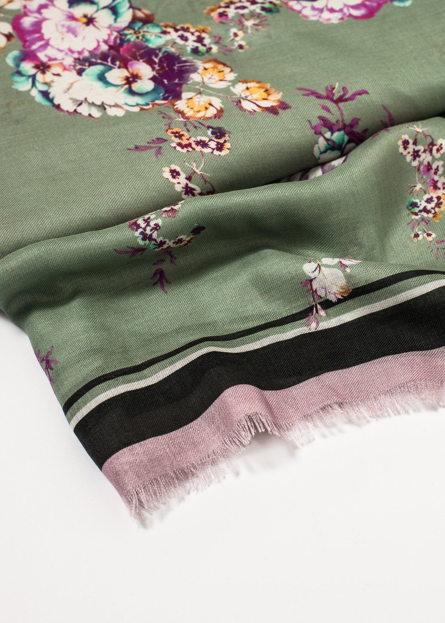 Sciarpa in cashmere floreale