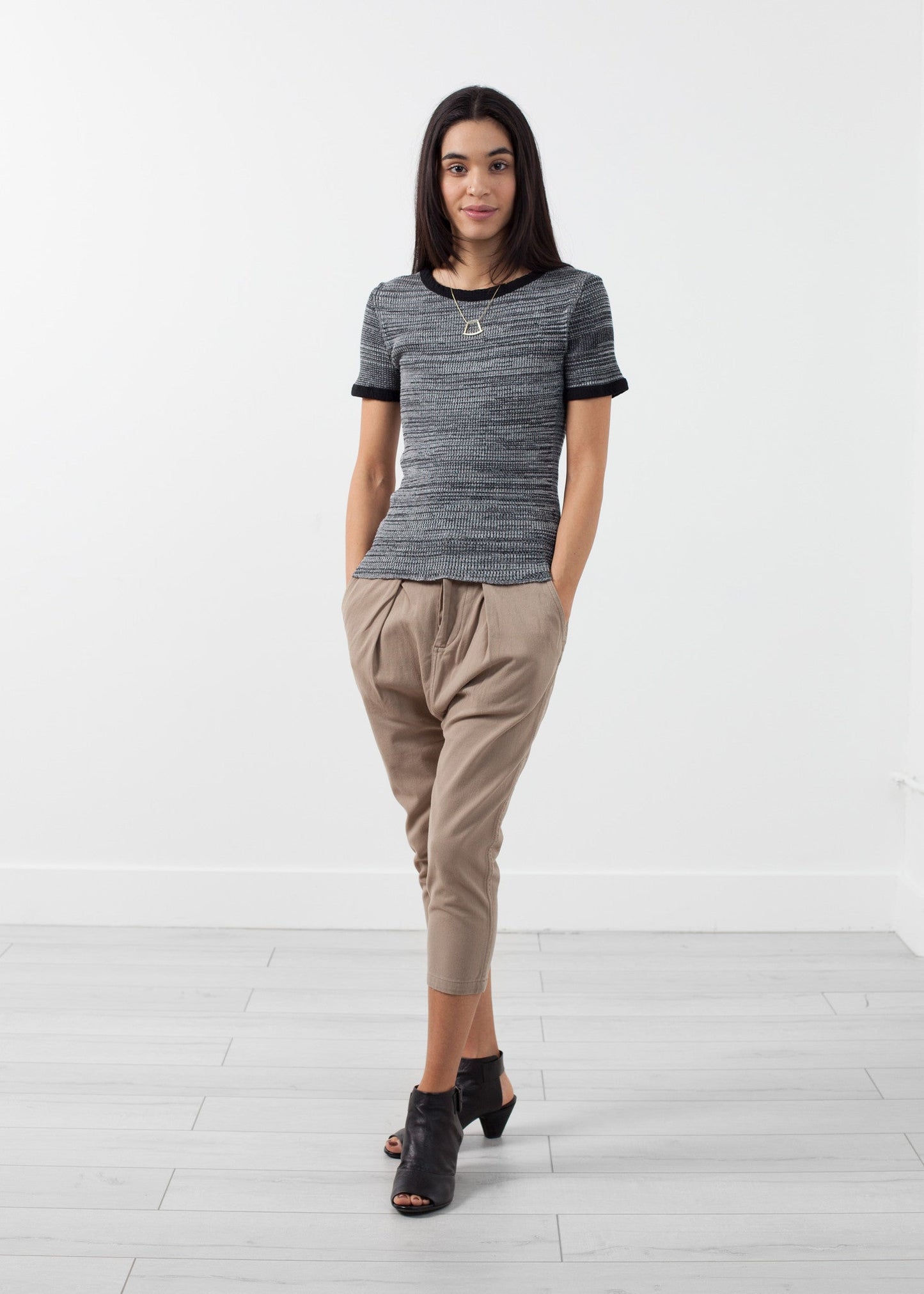 Girocollo in maglia waffle
