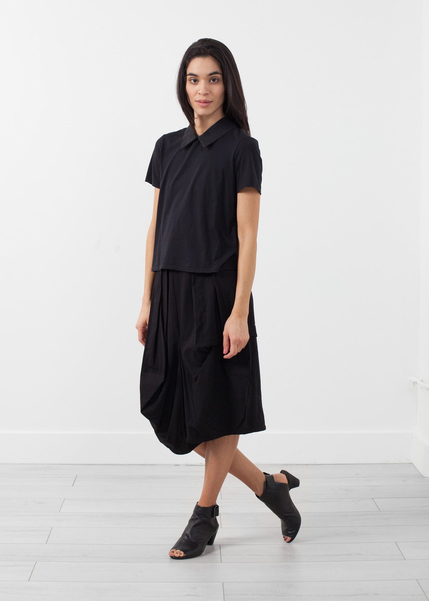 Blusa a doppio collo