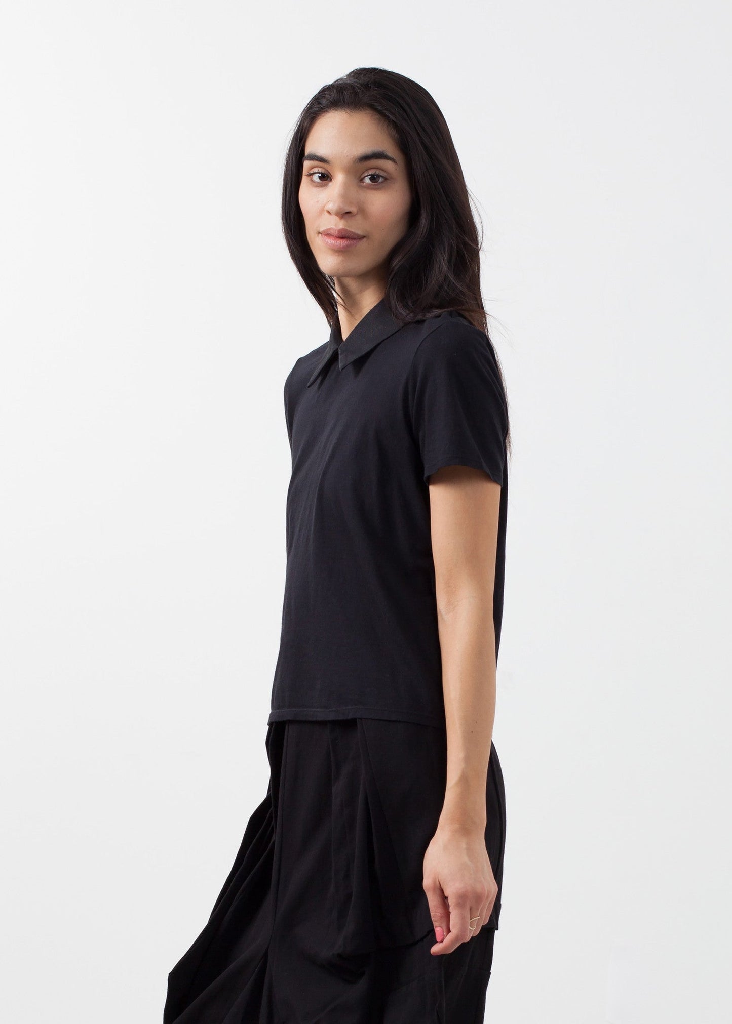 Blusa a doppio collo