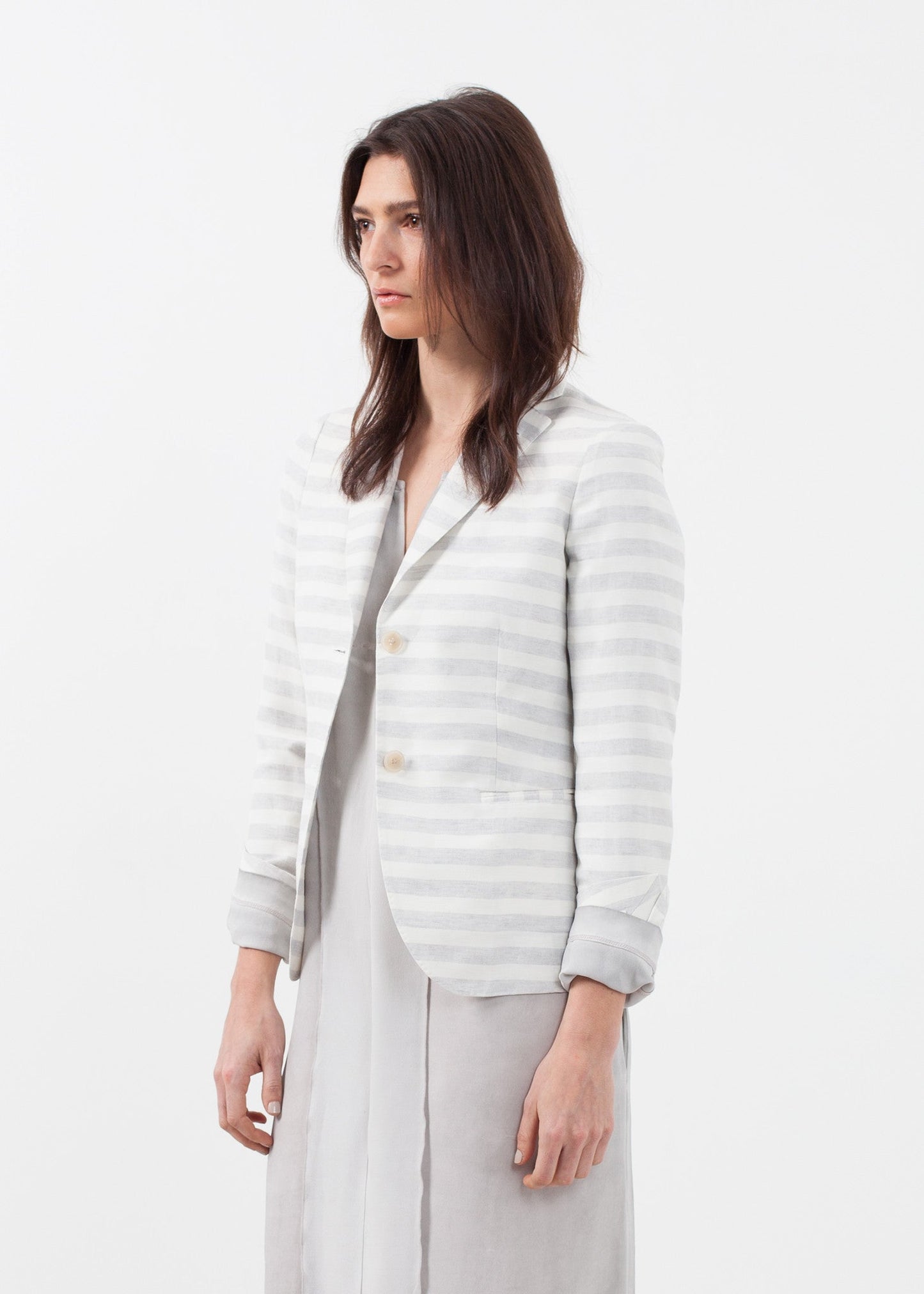 Blazer a righe color lavanda