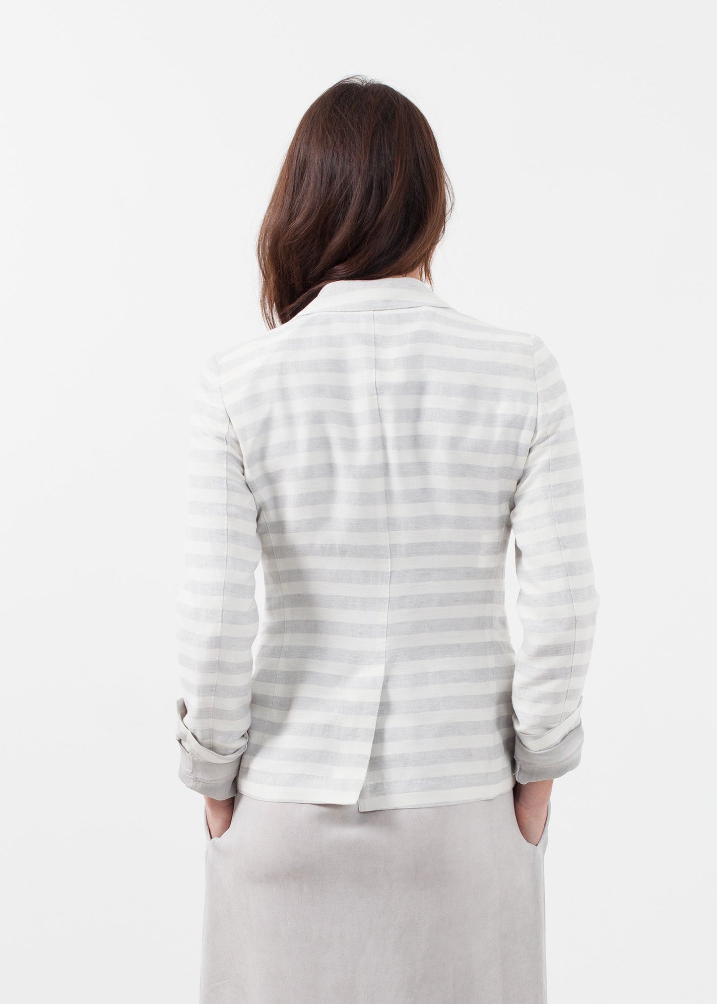Blazer a righe color lavanda