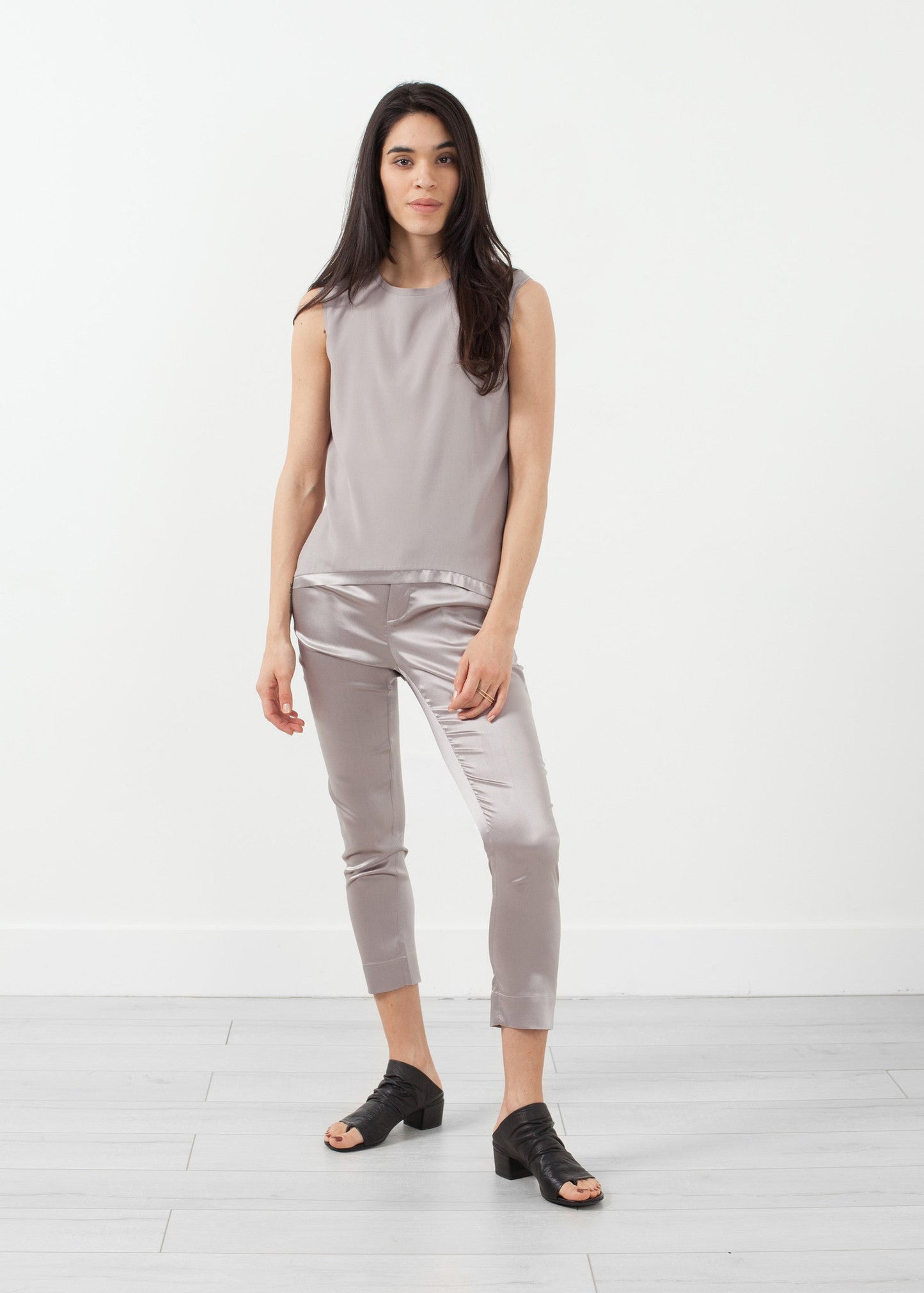 Pantalone pull-up in seta