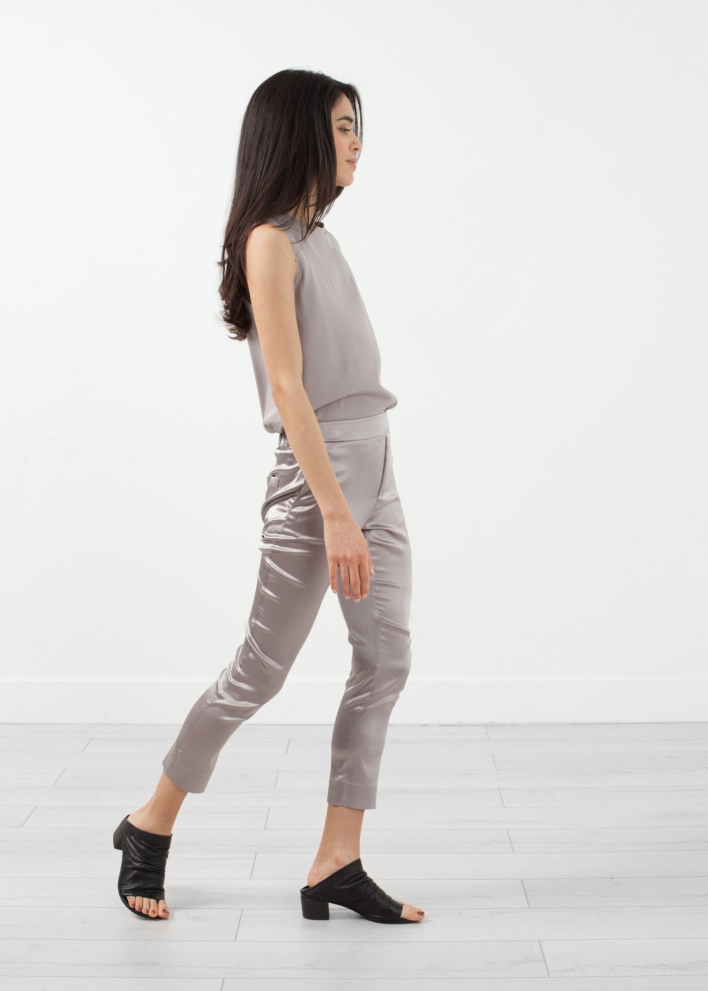 Pantalone pull-up in seta