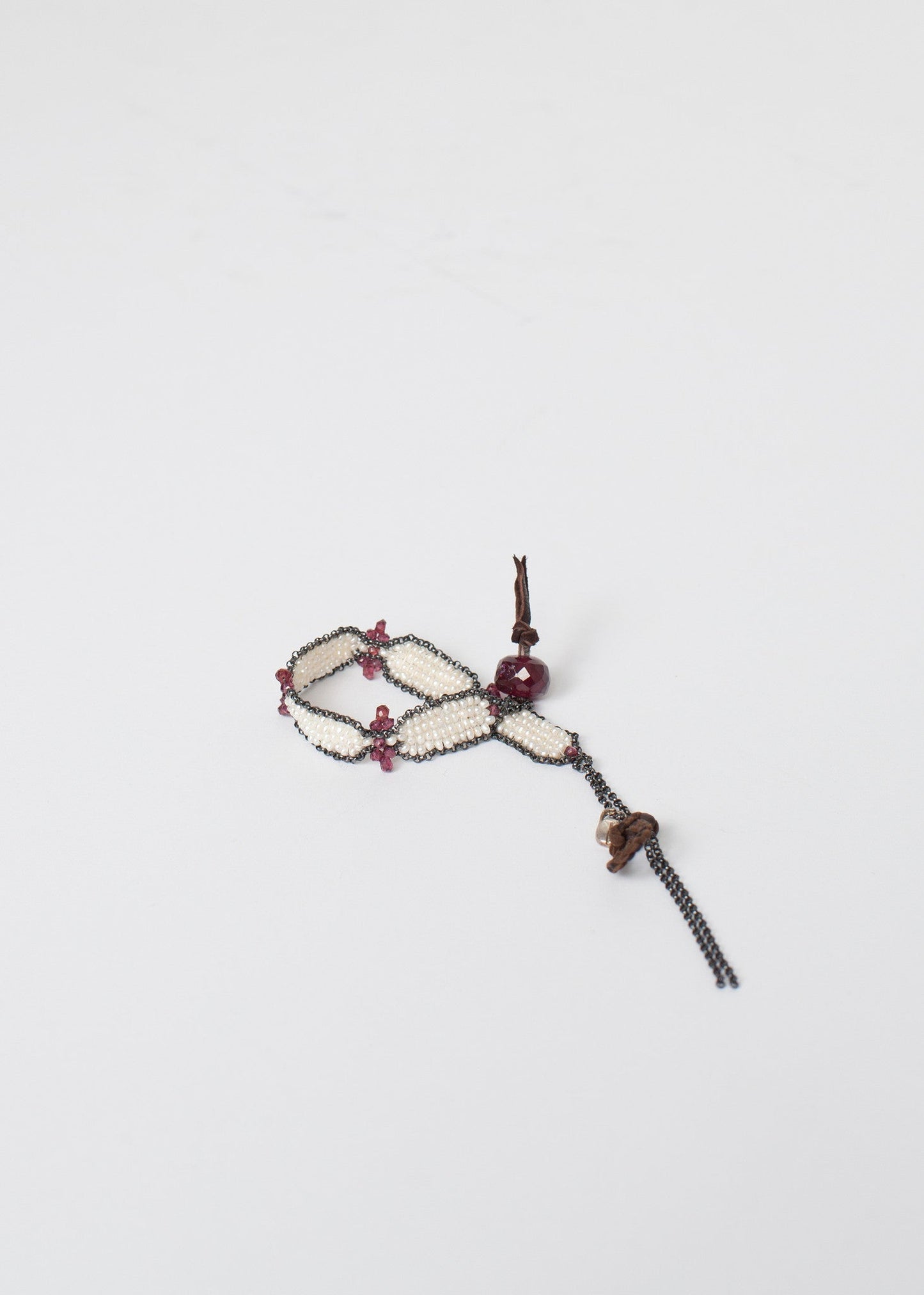 Bracciale granato in perla schiumosa