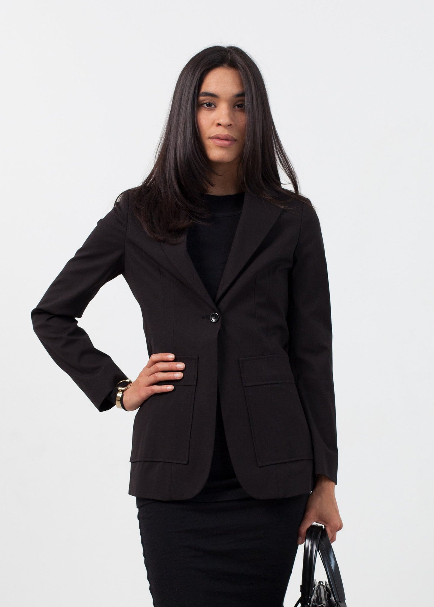 Blazer a doppia tasca in nero