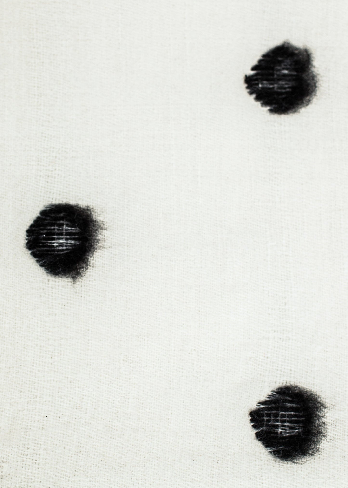 Scialle a pois in cashmere in nero/bianco