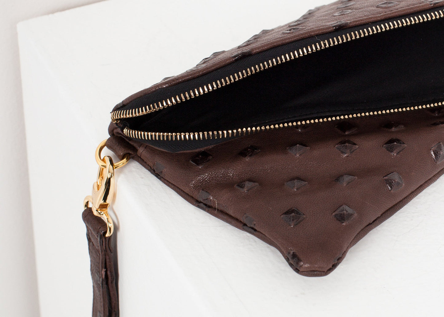 Pochette in pelle Roxanne in marrone