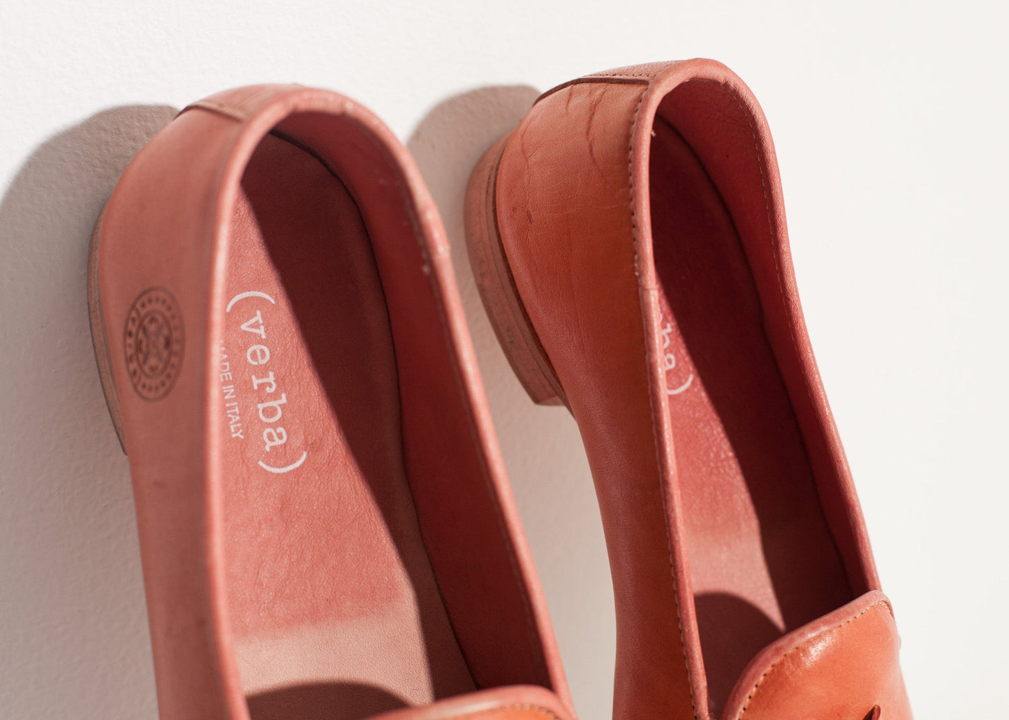 Mocassino in pelle in rosa