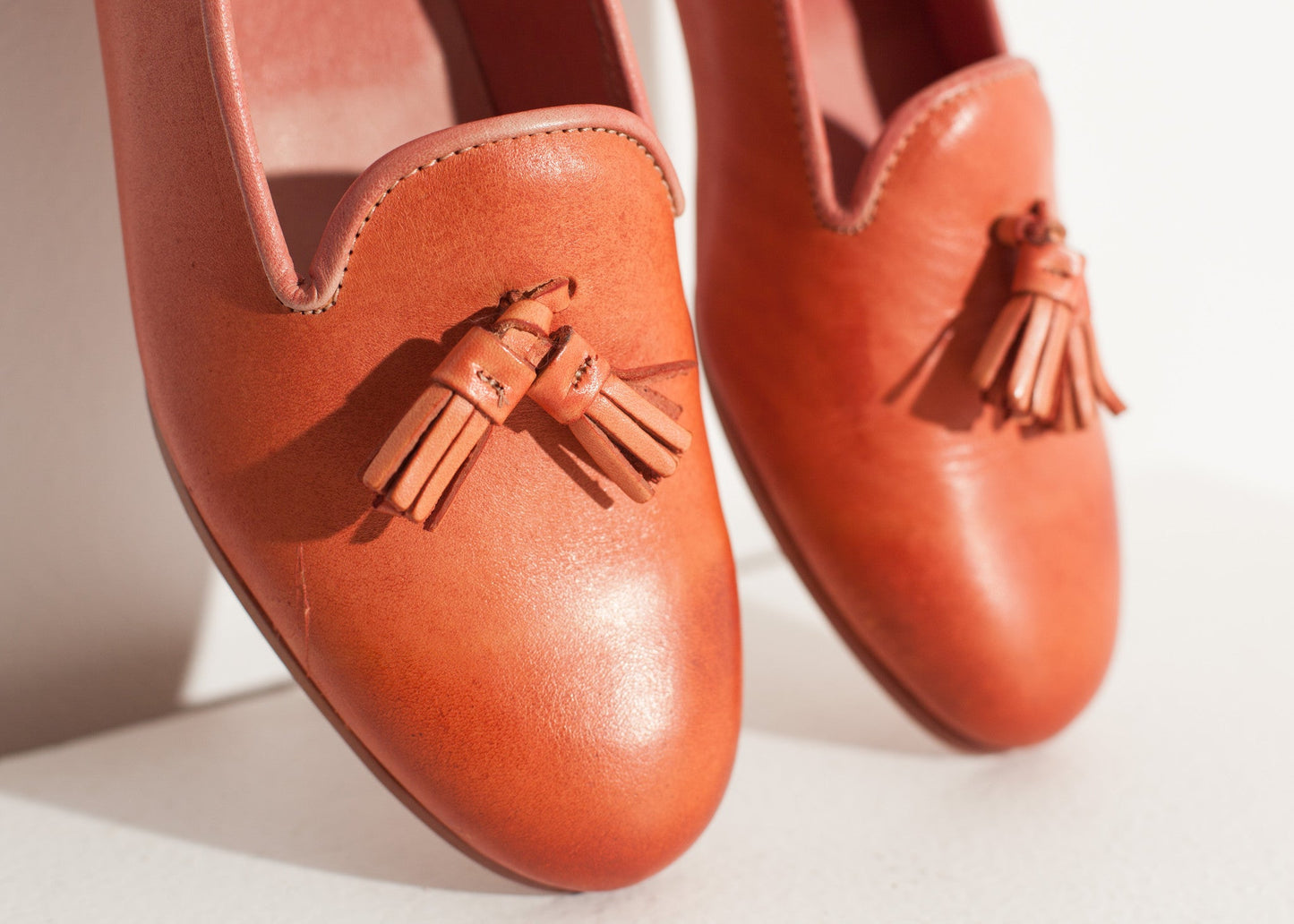 Mocassino in pelle in rosa