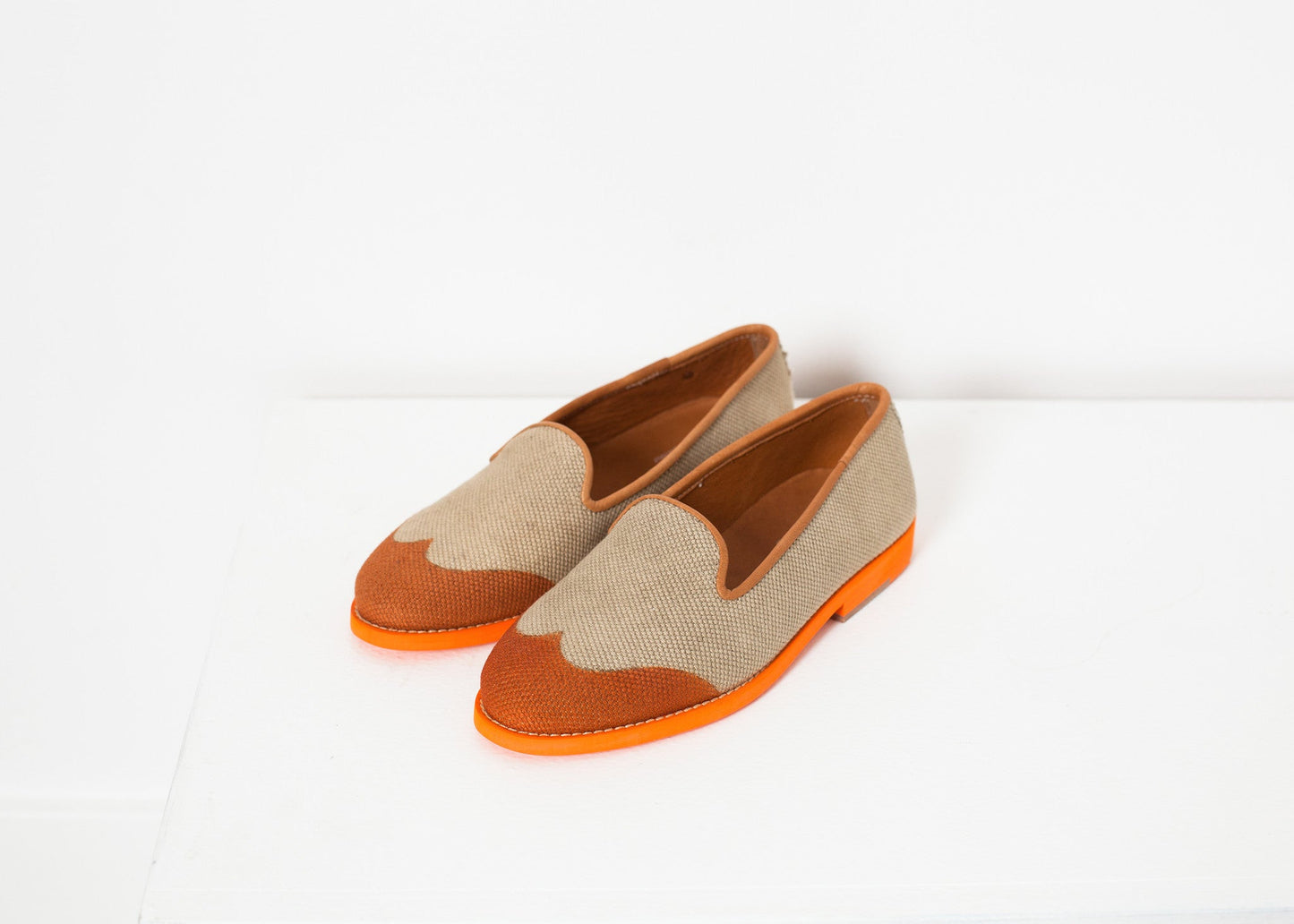 Mocassino Wingtip arancione