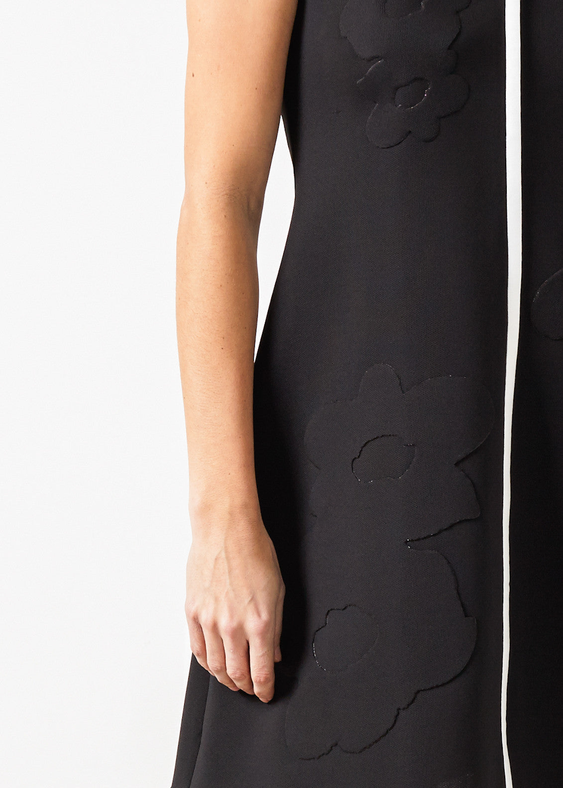 Abito a fiori in neoprene in nero