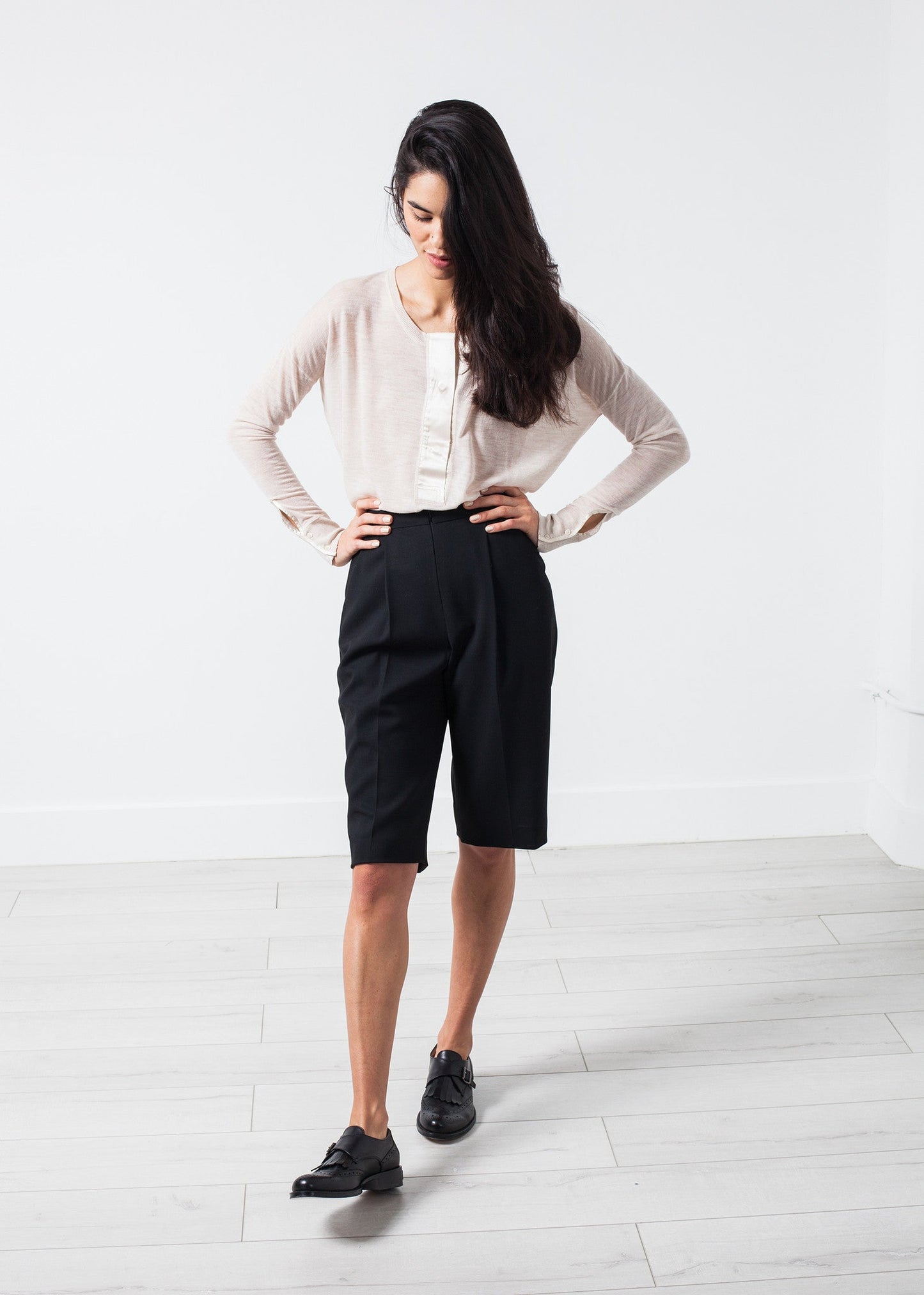 Pantaloncini in tessuto nero