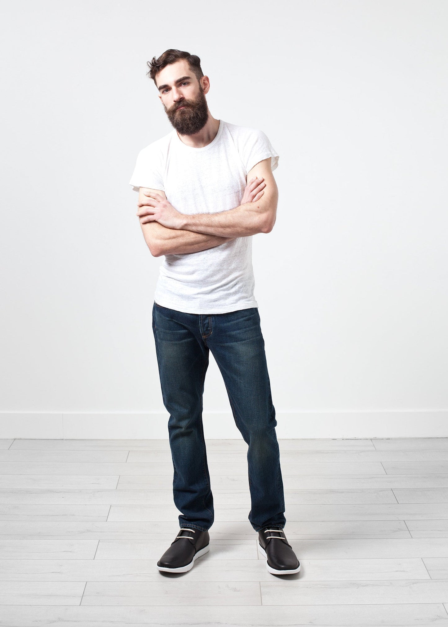 T-shirt comfort in lino bianco