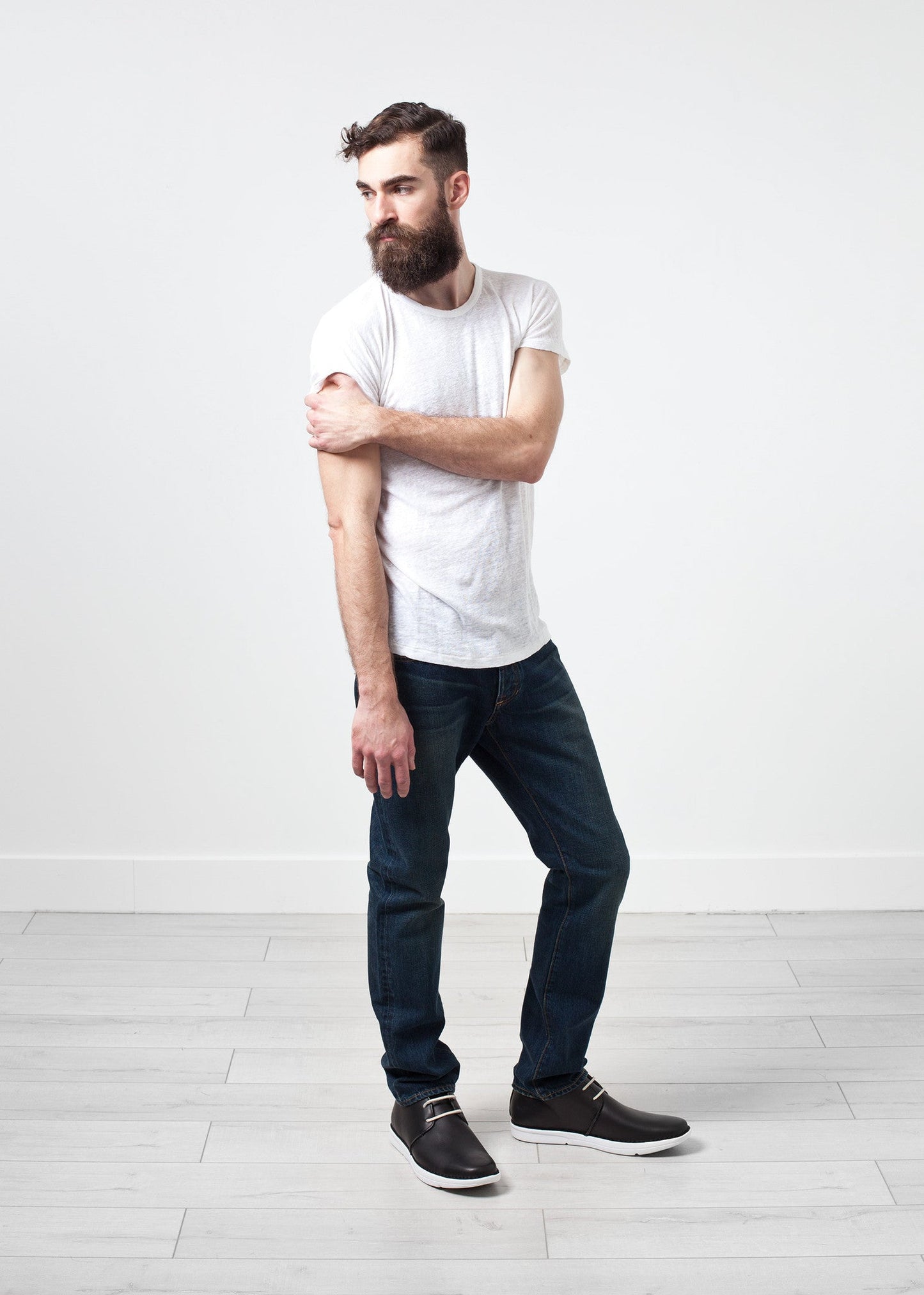 T-shirt comfort in lino bianco
