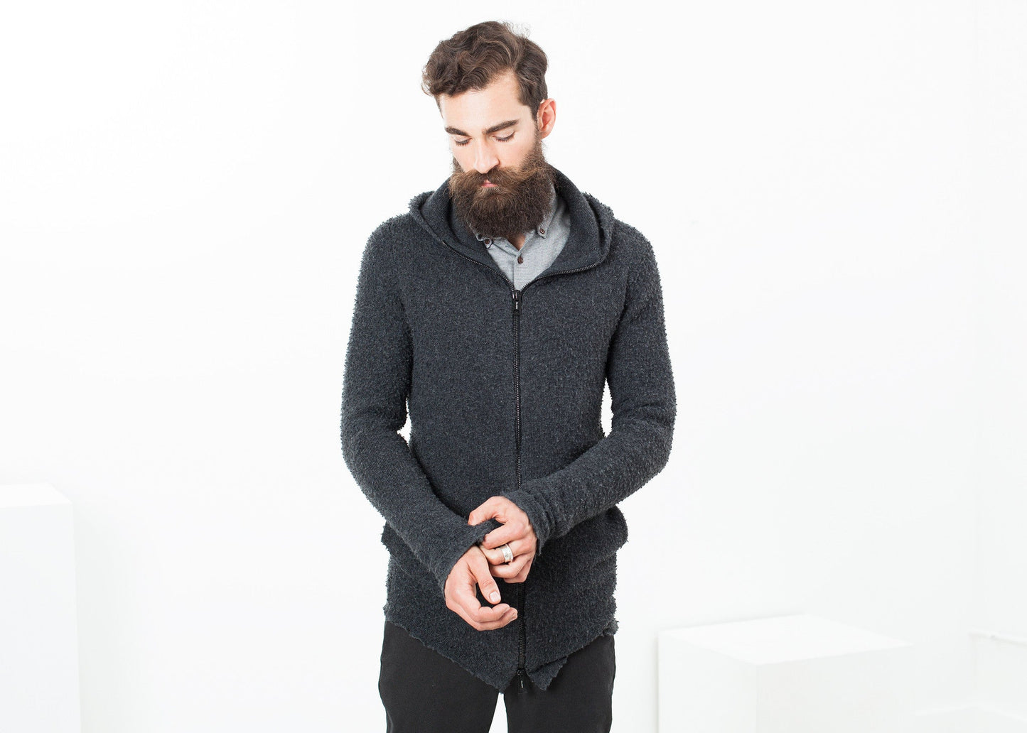 Maglione con zip Pill in antracite