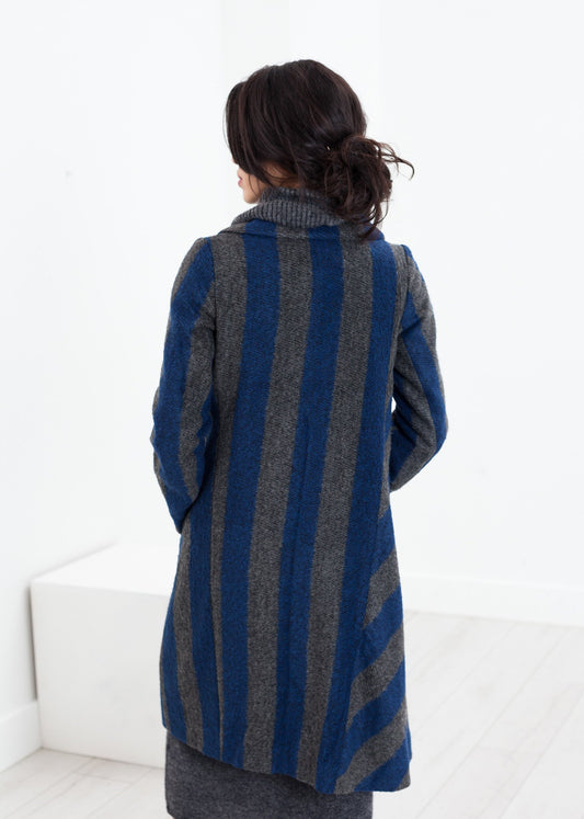 Cappotto Petale in argento/blu 