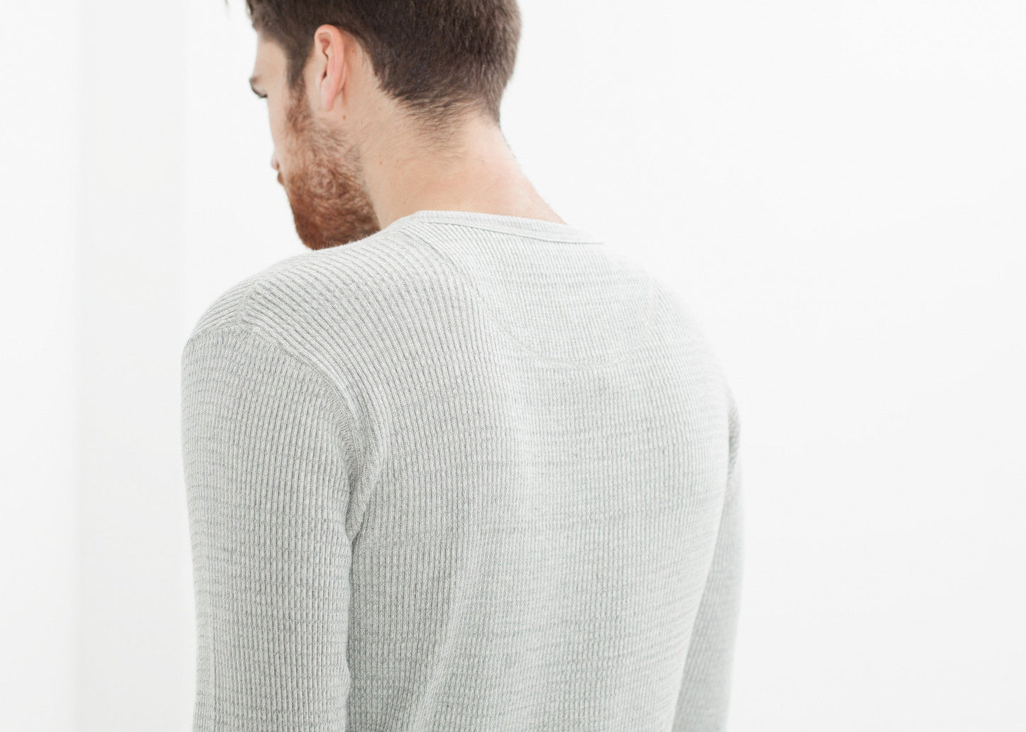 T-shirt a maniche lunghe in maglia waffle 