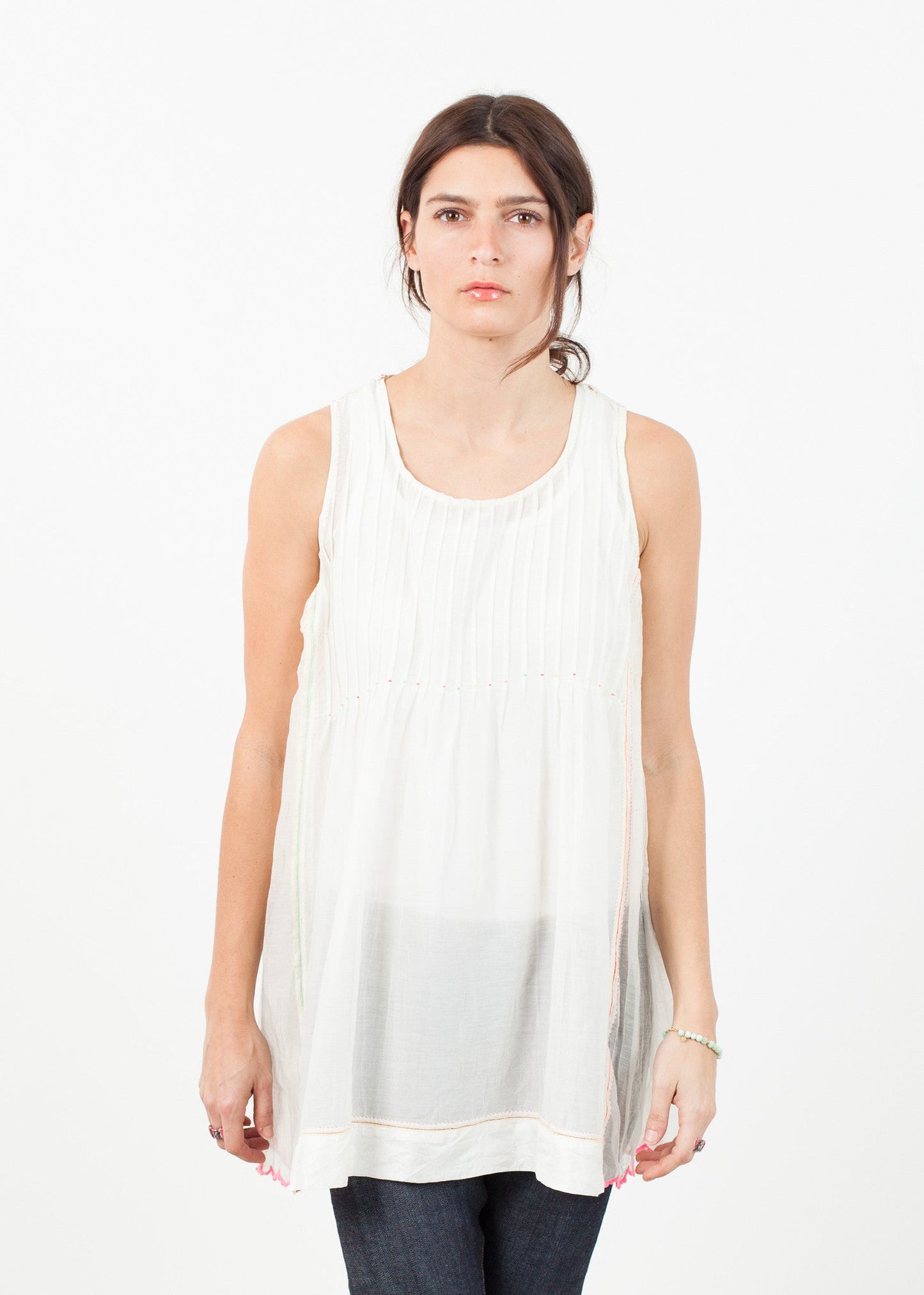 Canotta babydoll in bianco