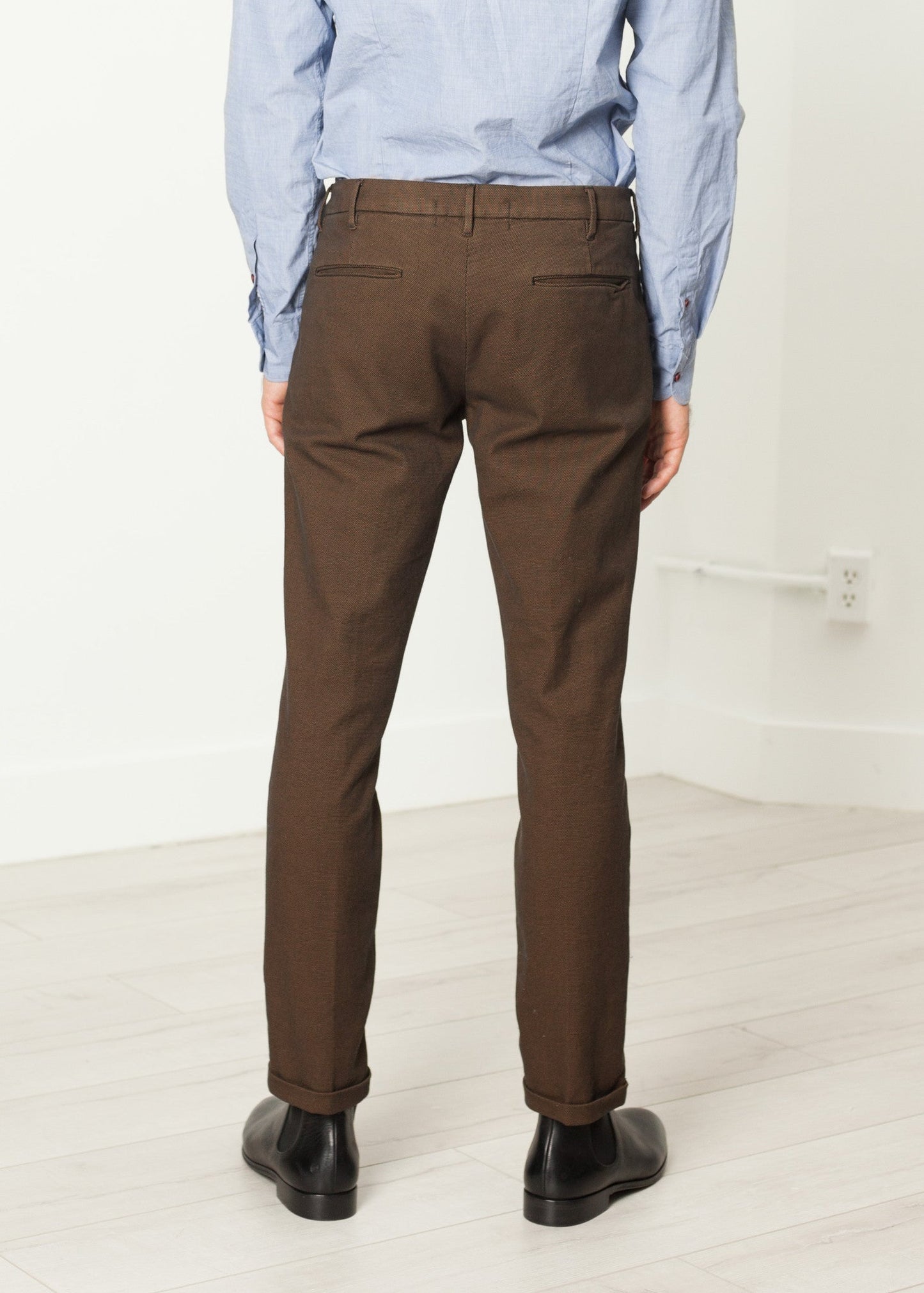 Pantaloni Diamond Weave color nocciola