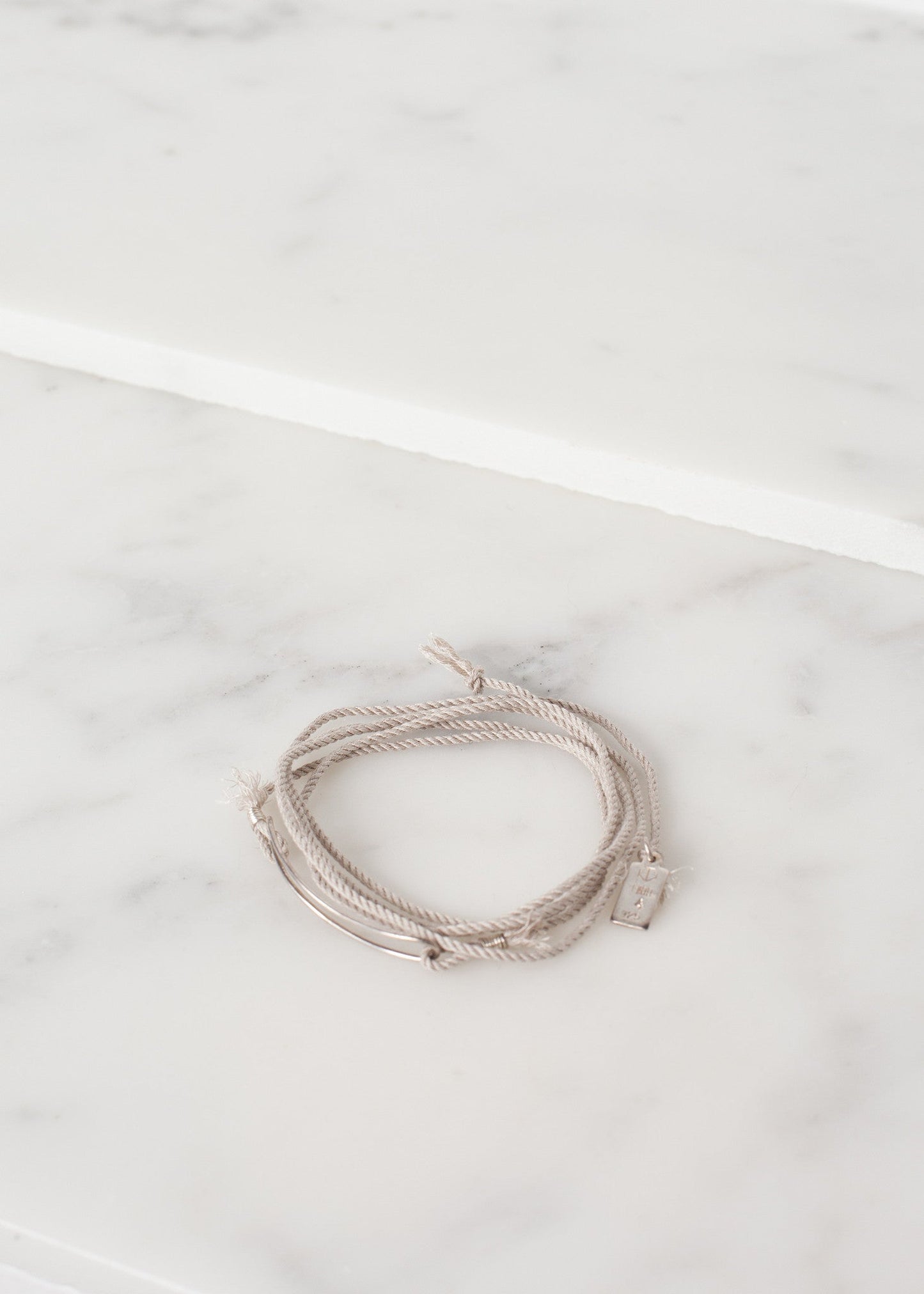 Bracciale 85 in Seta Grigia/Argento