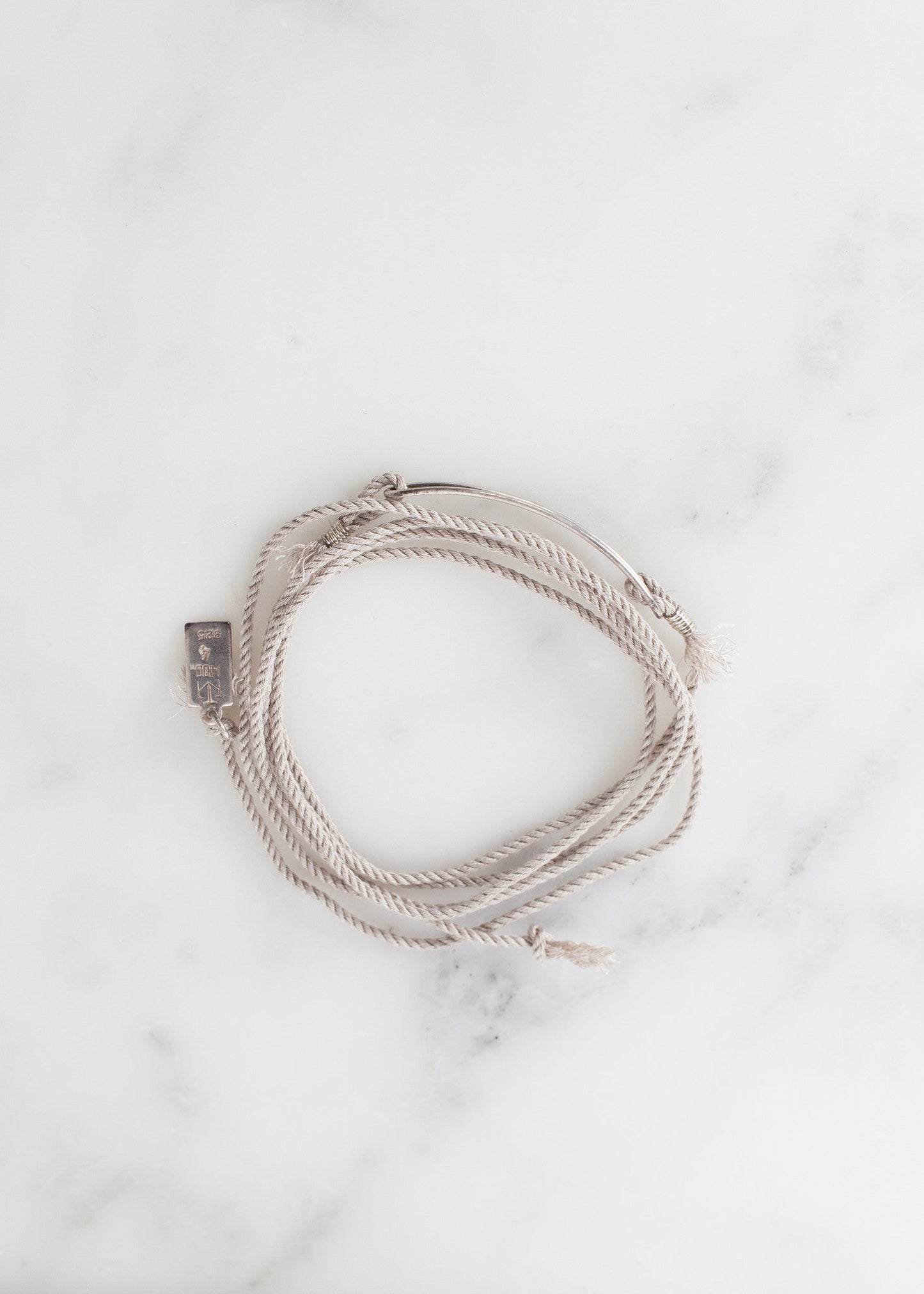Bracciale 85 in Seta Grigia/Argento