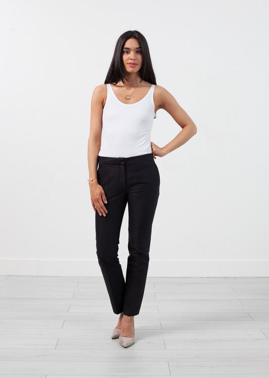 Pantaloni con cucitura dritta in nero