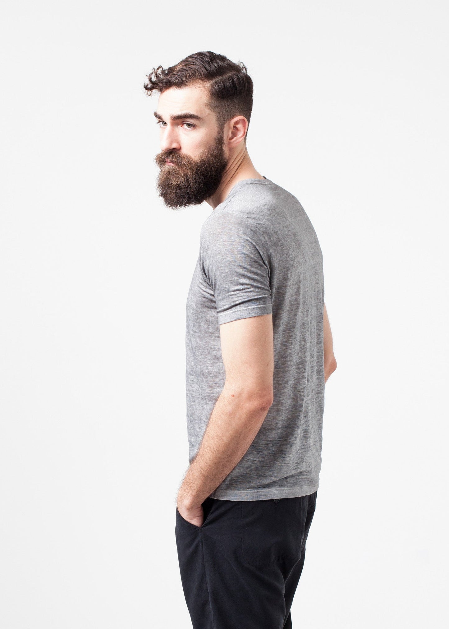 T-shirt in lino in delfino