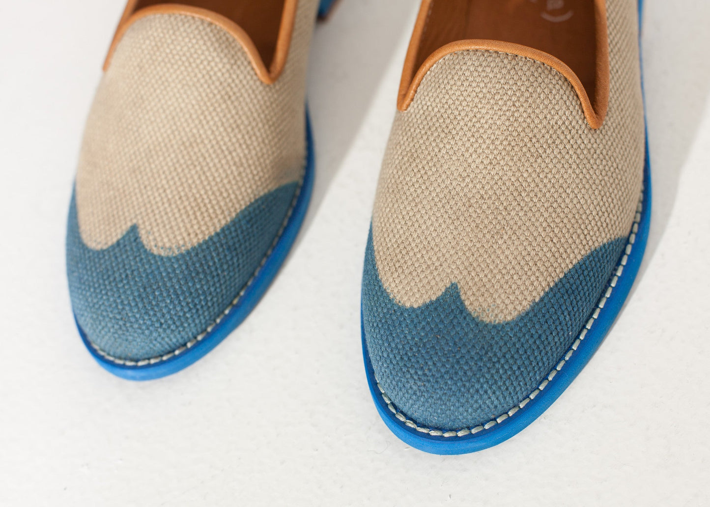 Mocassino Wingtip in blu